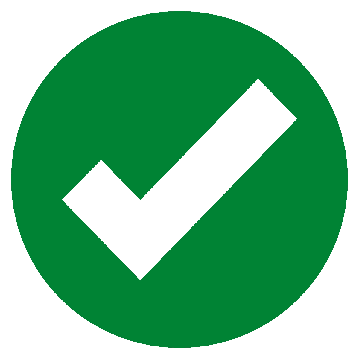Checkmark outlined with green